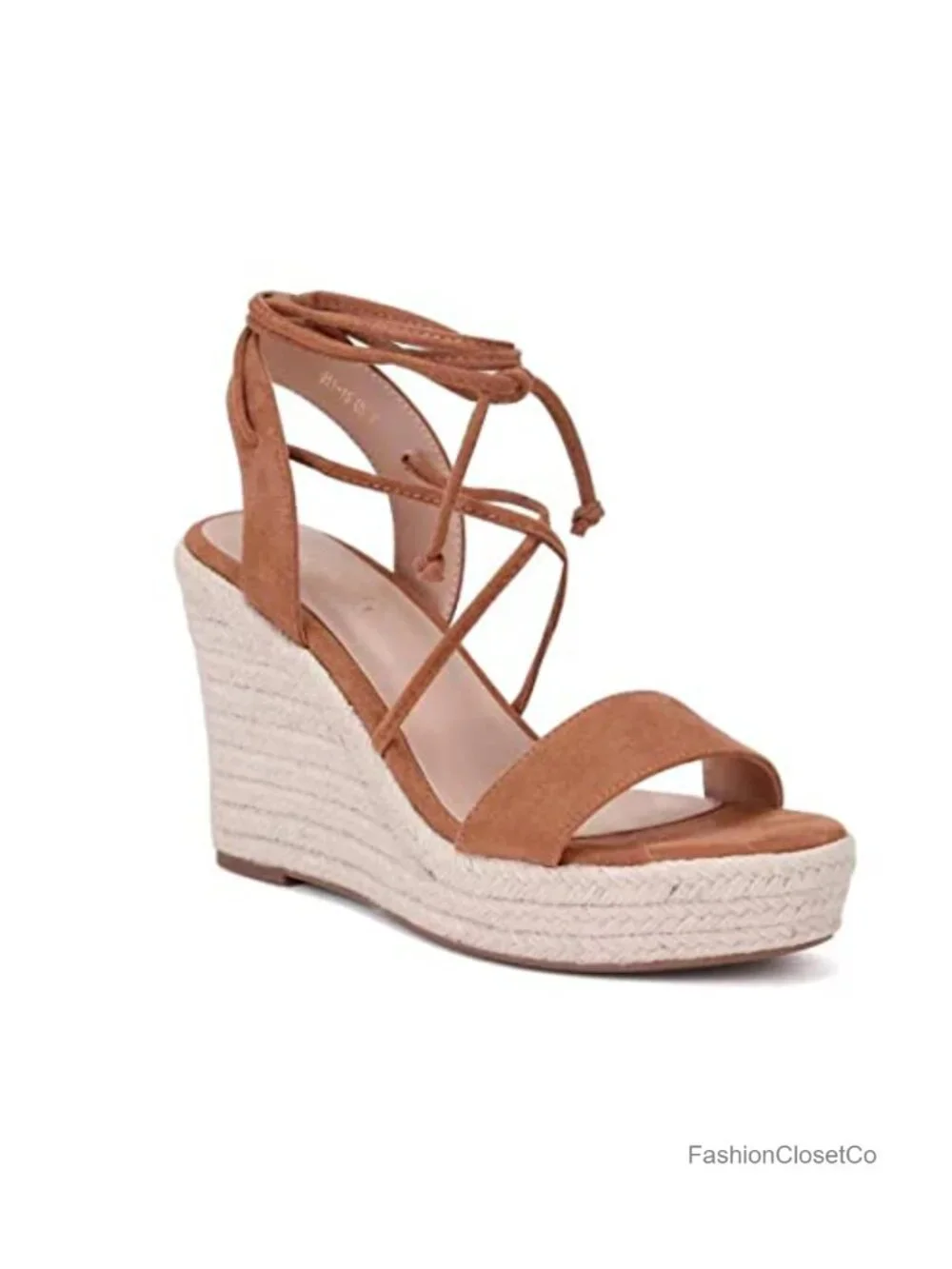 Wedge Platform Espadrille Lace-Up Sandals Open Toe Cross Strap Ankle Buckle